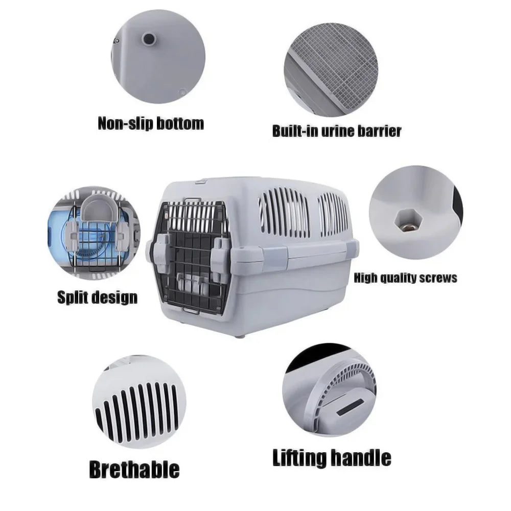 Pet Crate Airline Transport Cage Travel Carrier Dog Cat Traveling Camping