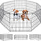 48/42/36/30/24 Inch Dog Pen for Outside, 8 Panel Exercise Fences Pet Playpen with Door Puppy Crate Fence Pet Gate Play Yard Large Dog Kennel for Backyard for Small Medium Dogs