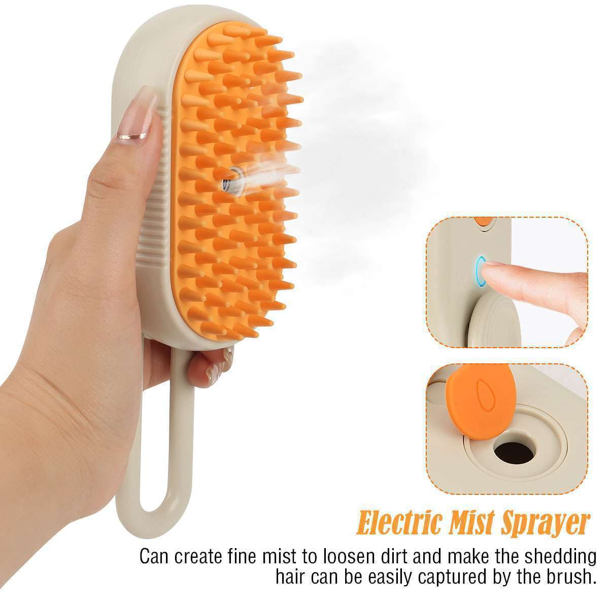 2 in 1 Pet Cat Steam Brush Pet Electric Spray Massage Comb Pet Hair Removal Comb