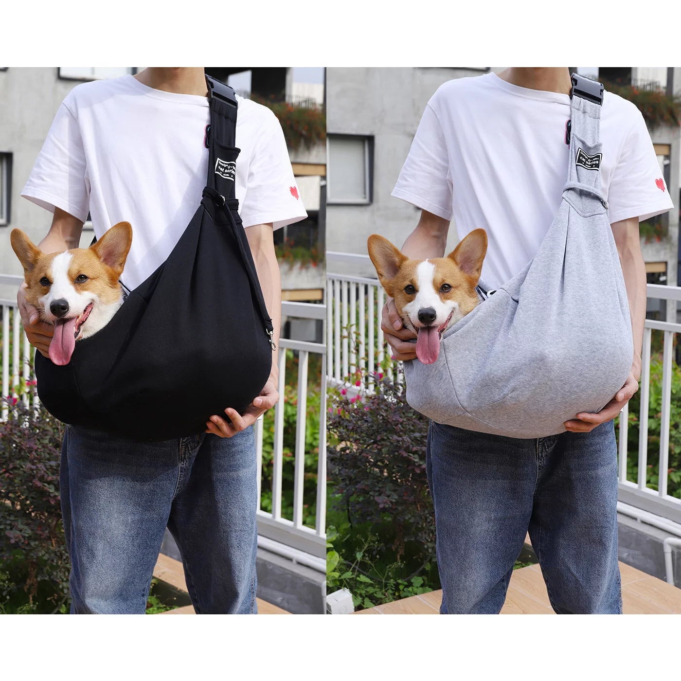 Hands-Free Pet Sling Carrier Bag Adjustable Buckle Single Shoulder Bag for Small Dog Cat