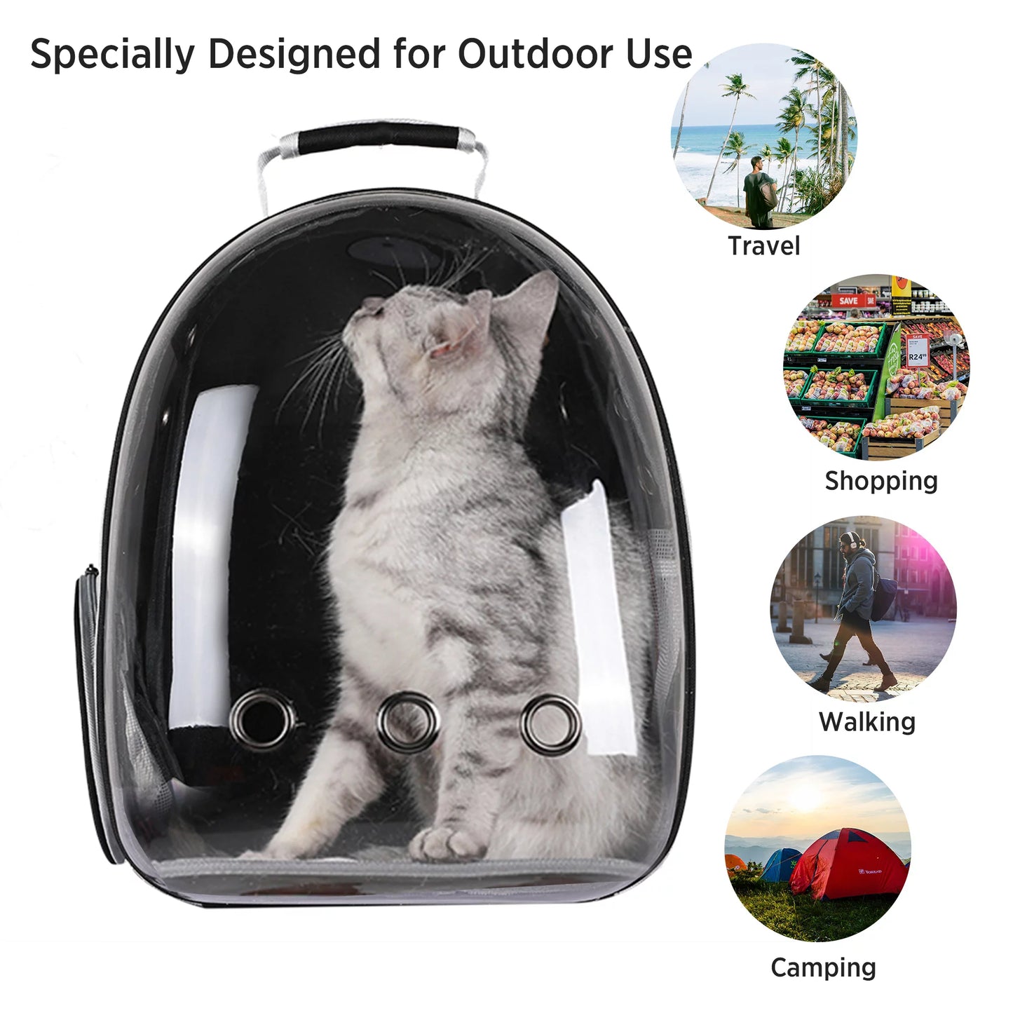 Premium Cat Backpack Carriers Bubble, Clear Pet Carrier Backpack Bag for Cat Puppy Small Dogs