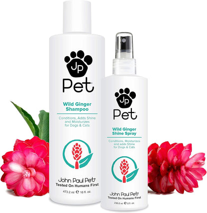 John Paul Pet Wild Ginger Shine Spray for Dogs and Cats, Soothes Conditions Mois