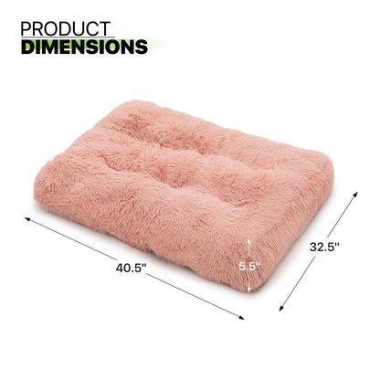 40.5" Rectangle Long Plush Pet Bed for Small Medium Large Dogs & Cats with Soft Fluffy Warm and Cozy, Pink