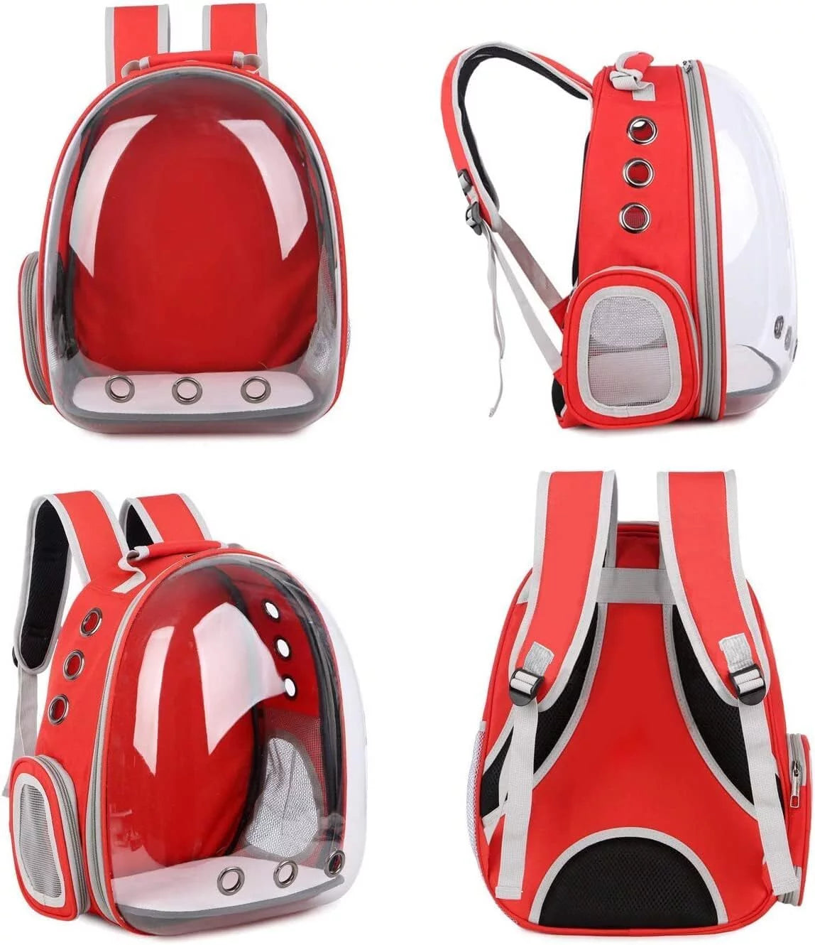 Cat Backpack Carrier Bubble Carrying Bag, Small Dog Backpack Carrier for Small Medium Dogs Cats, Space Capsule Pet Carrier Dog Hiking Backpack, Airline Approved Travel Carrier - Red