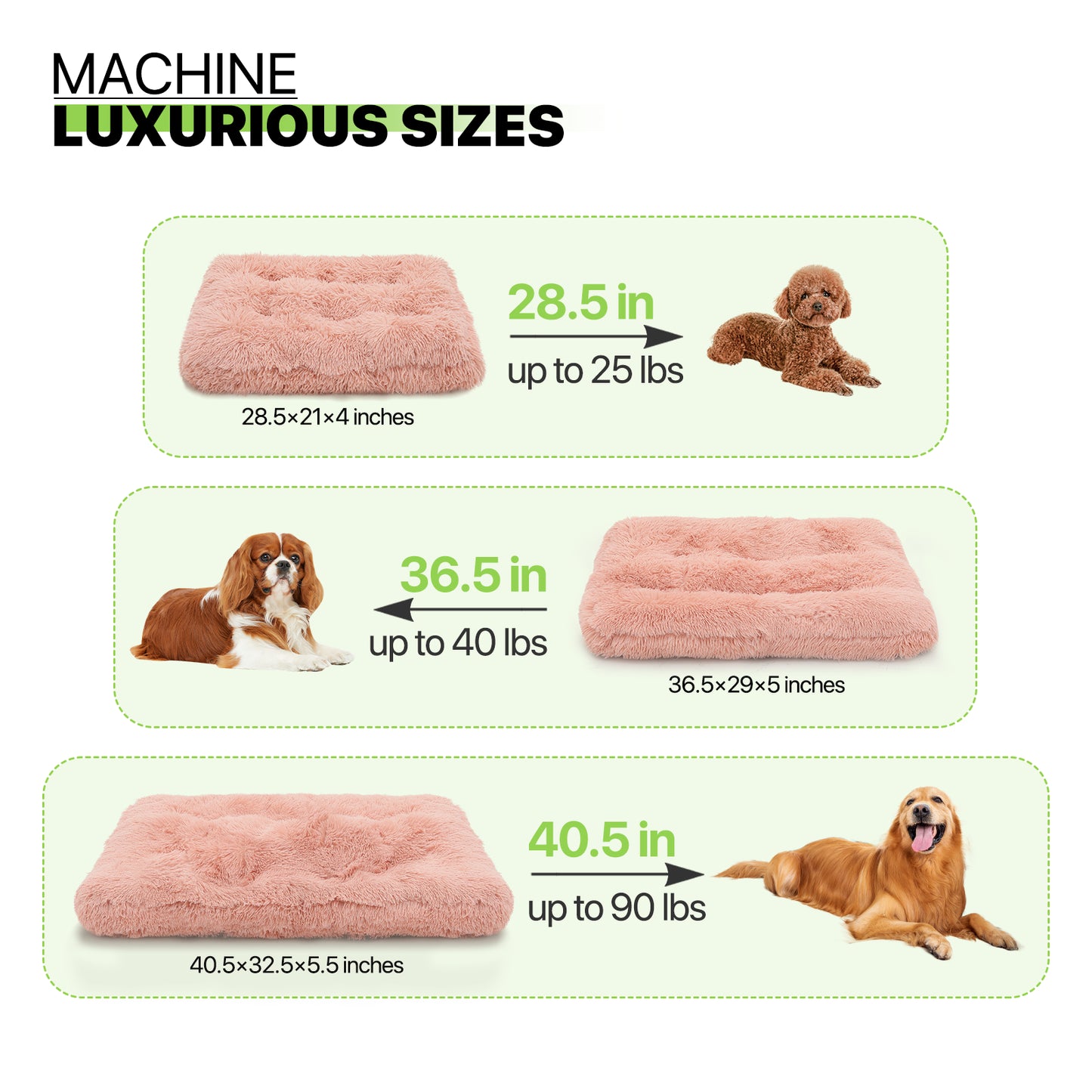 40.5" Rectangle Long Plush Pet Bed for Small Medium Large Dogs & Cats with Soft Fluffy Warm and Cozy, Pink