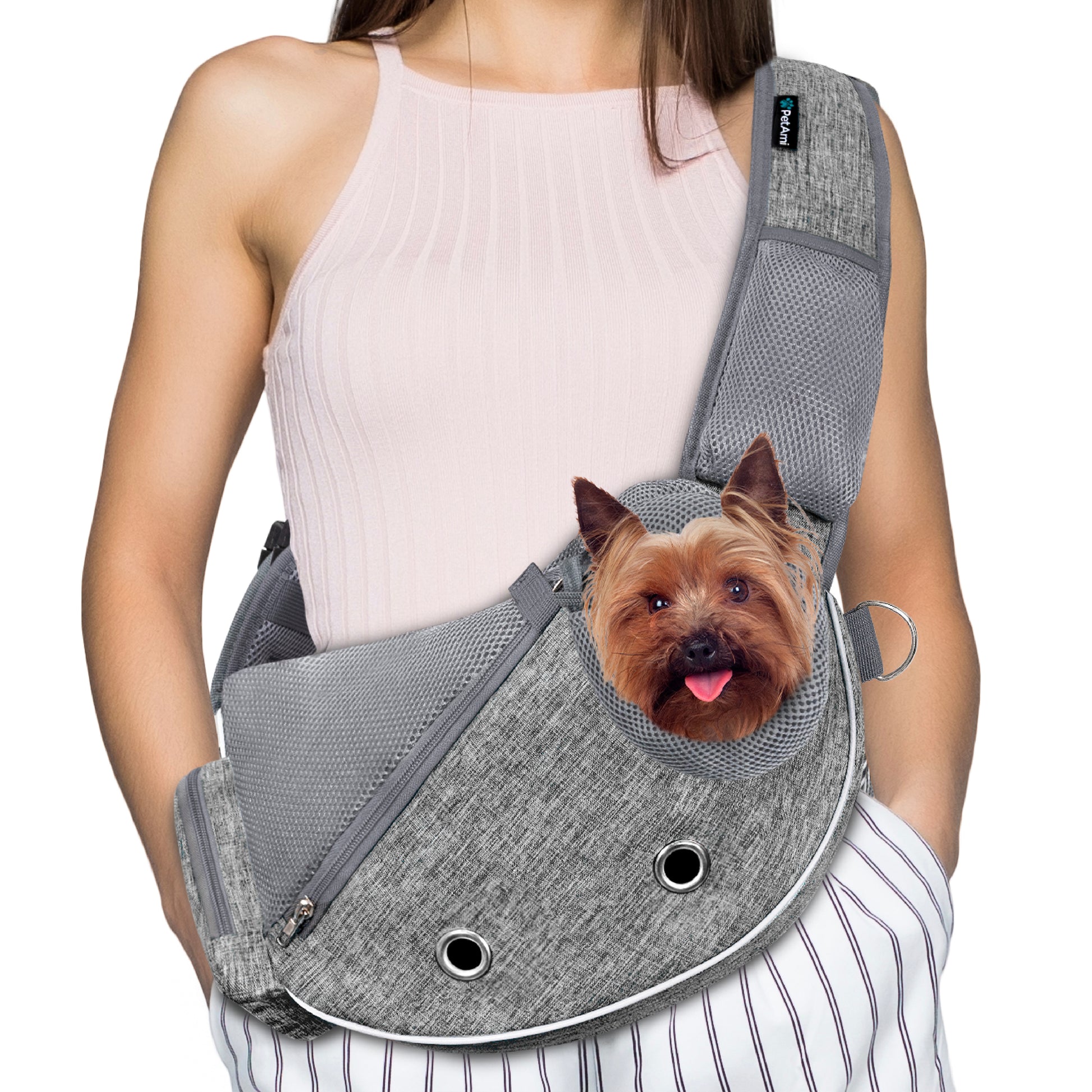 Pet Dog Sling Carrier Bag Mesh Puppy Carry Pack Shoulder Backpack Travel Tote M