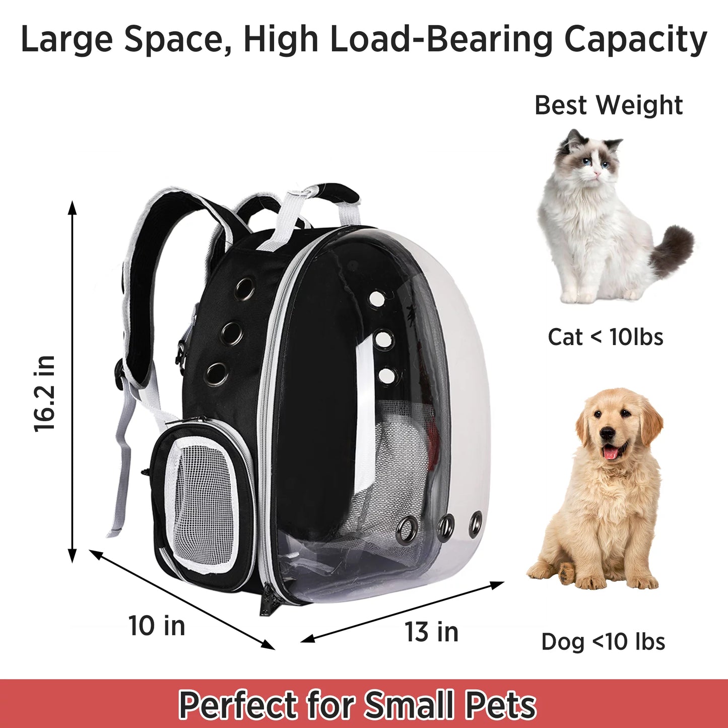 Premium Cat Backpack Carriers Bubble, Clear Pet Carrier Backpack Bag for Cat Puppy Small Dogs