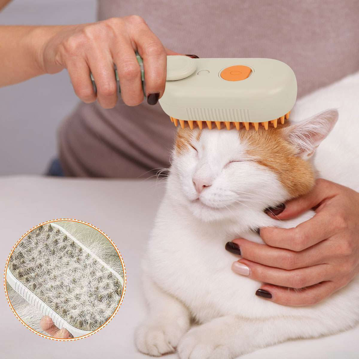 2 in 1 Pet Cat Steam Brush Pet Electric Spray Massage Comb Pet Hair Removal Comb