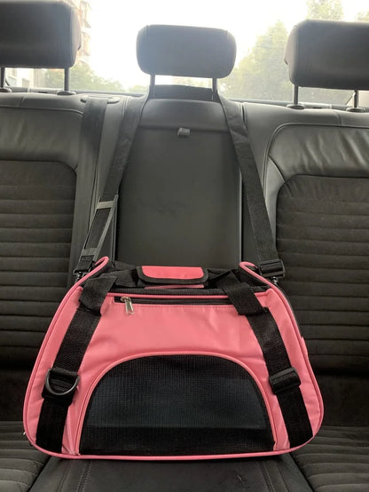 Cat Carrier Soft Pet Carrier,Pet Carrier Airline Approved Cat Carriers & Dog Carriers for Small Dogs,Breathable Mesh Travel Portable Bag & Pet Carrier for Cat,Pink