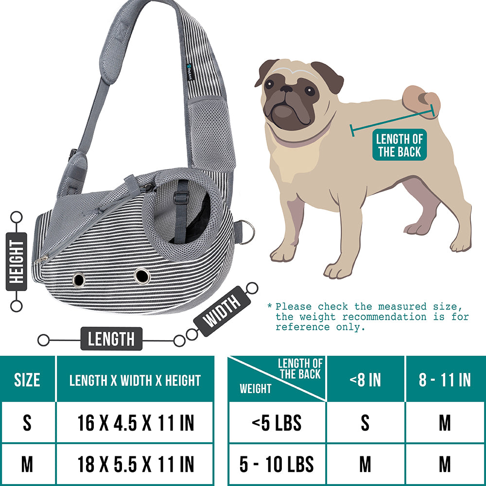 Pet Dog Sling Carrier Bag Mesh Puppy Carry Pack Shoulder Backpack Travel Tote M