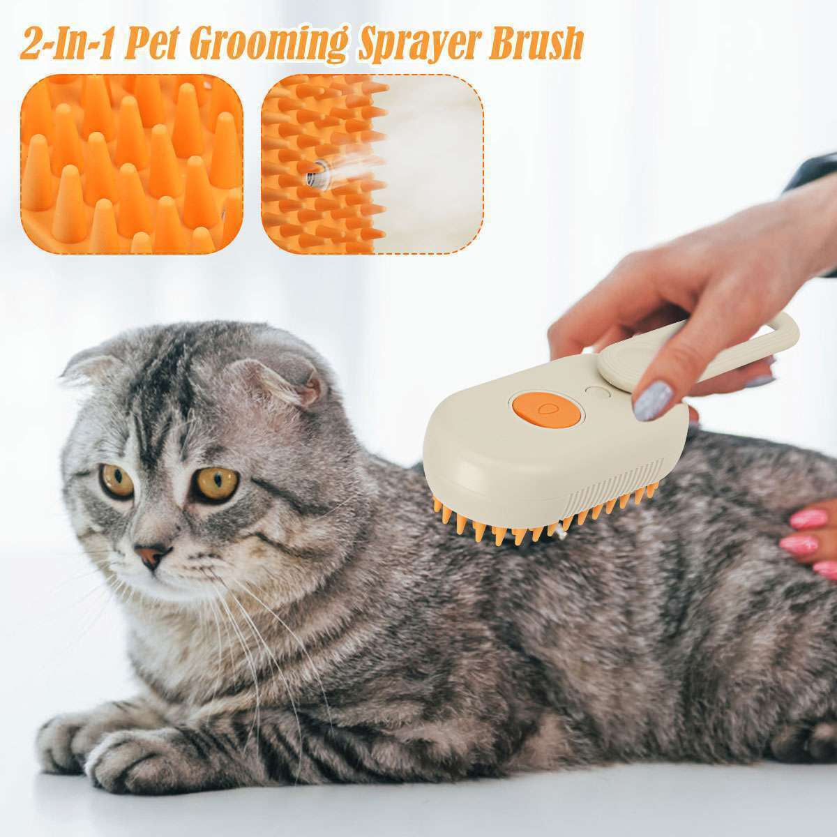 2 in 1 Pet Cat Steam Brush Pet Electric Spray Massage Comb Pet Hair Removal Comb