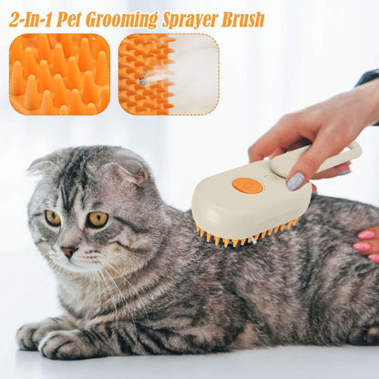 2 in 1 Pet Cat Steam Brush Pet Electric Spray Massage Comb Pet Hair Removal Comb