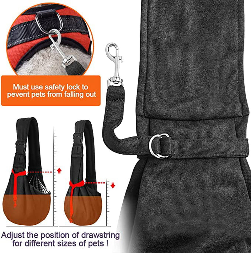 Hands-Free Pet Sling Carrier Bag Adjustable Buckle Single Shoulder Bag for Small Dog Cat