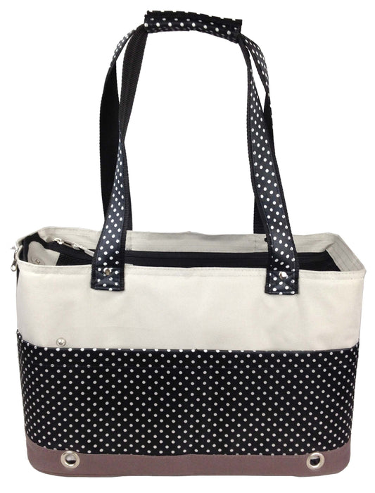 ® 'Tote N' Boater' Trendy Spotted Designer Fashion Travel Pet Dog Carrier