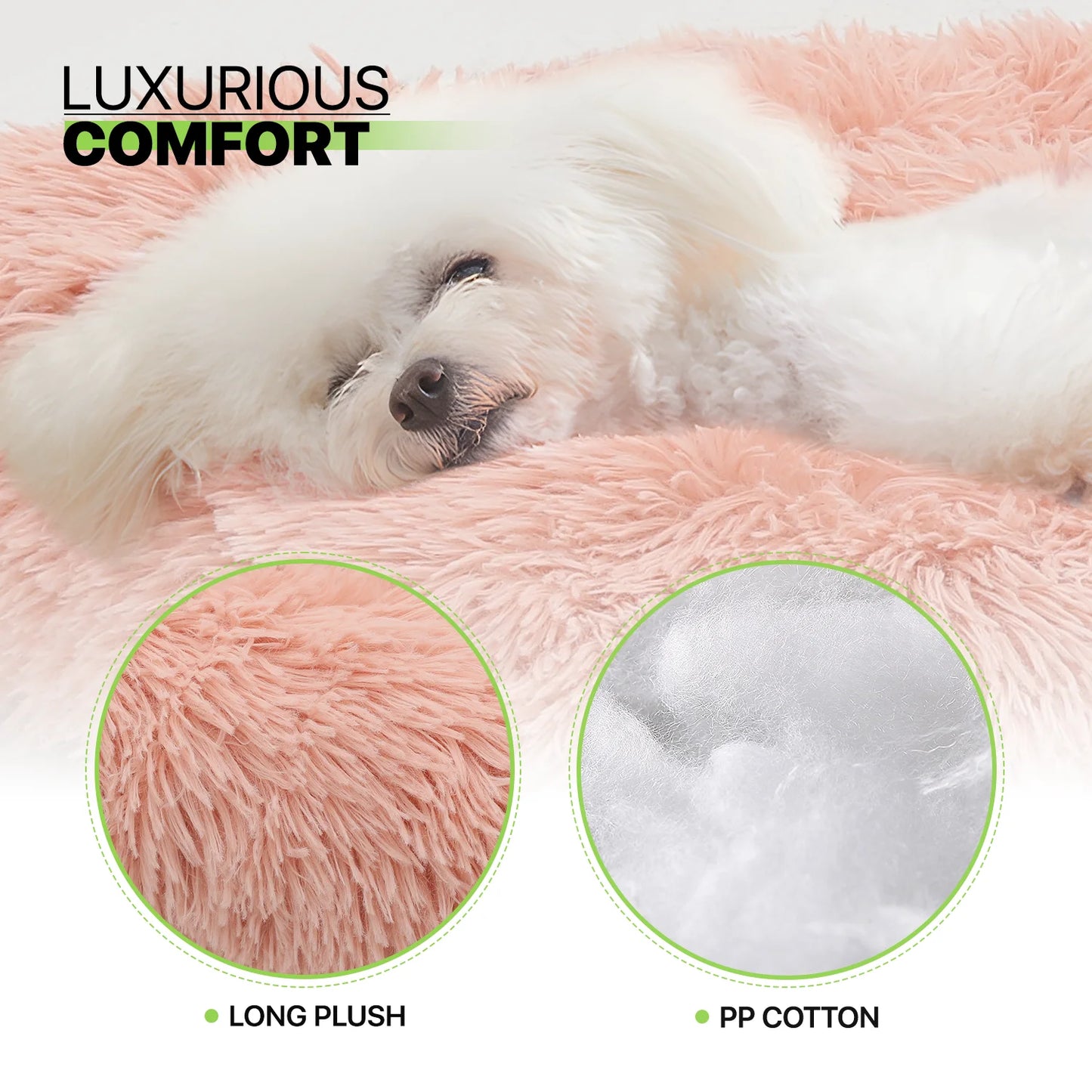 40.5" Rectangle Long Plush Pet Bed for Small Medium Large Dogs & Cats with Soft Fluffy Warm and Cozy, Pink