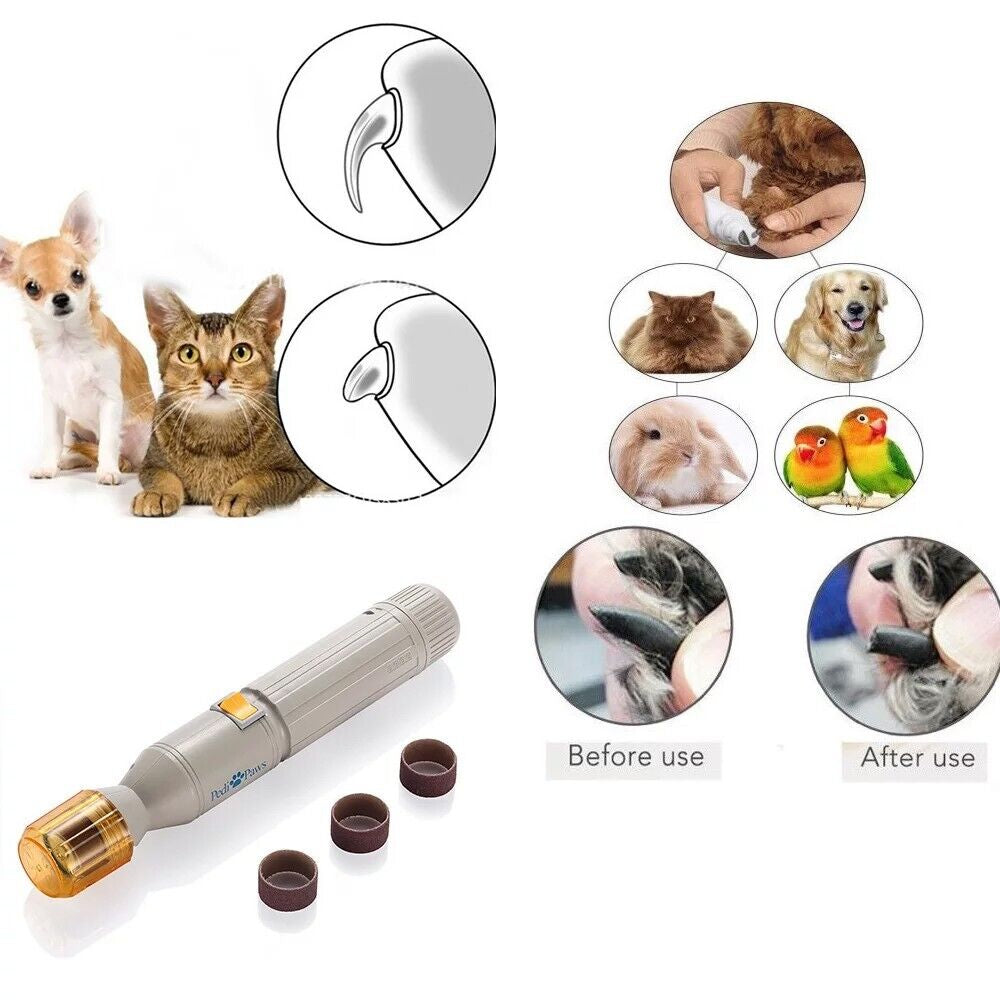 Pet Dog Pet Cat Electric Clipper Nail Grinder Paws Trimmer Tool Grooming Care