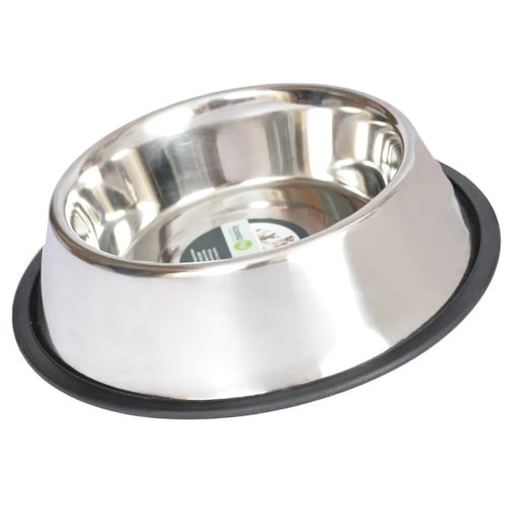 2-Pack Stainless Steel Non-Skid Pet Bowl for Dog or Cat, 64 Oz, 8 Cup