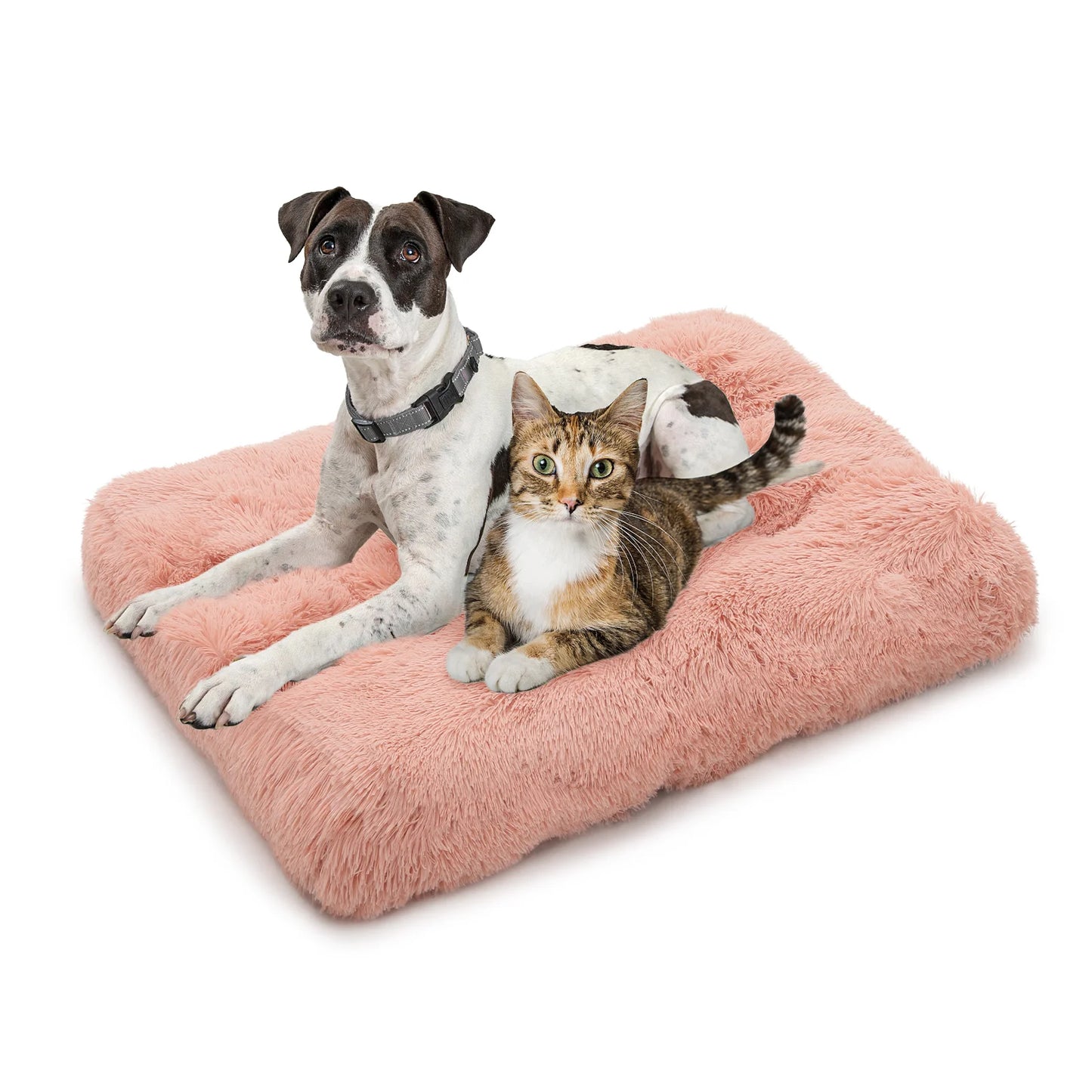 40.5" Rectangle Long Plush Pet Bed for Small Medium Large Dogs & Cats with Soft Fluffy Warm and Cozy, Pink